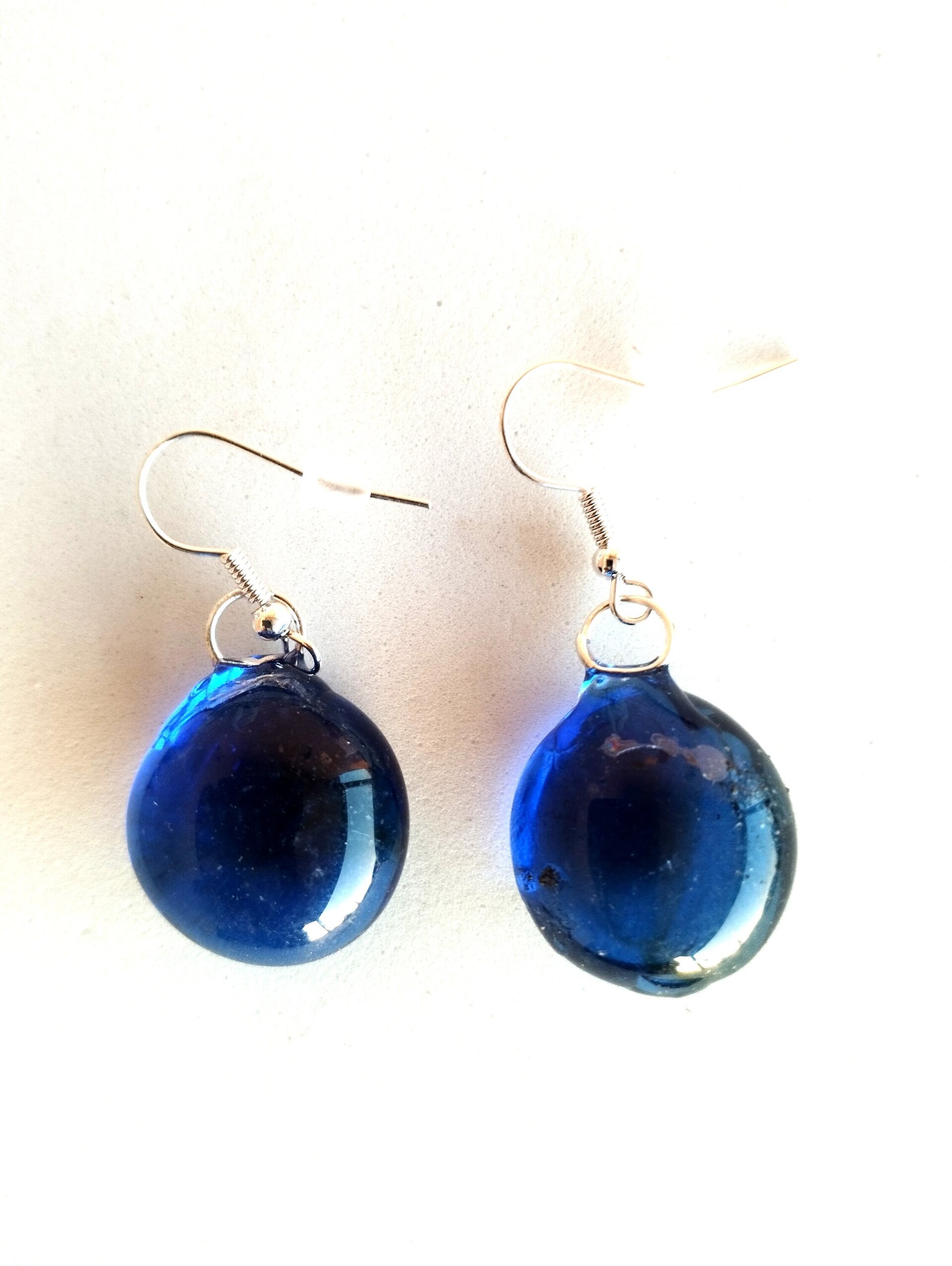 Pendientes de Resina Epoxi Cristal - Azul Marino - 7