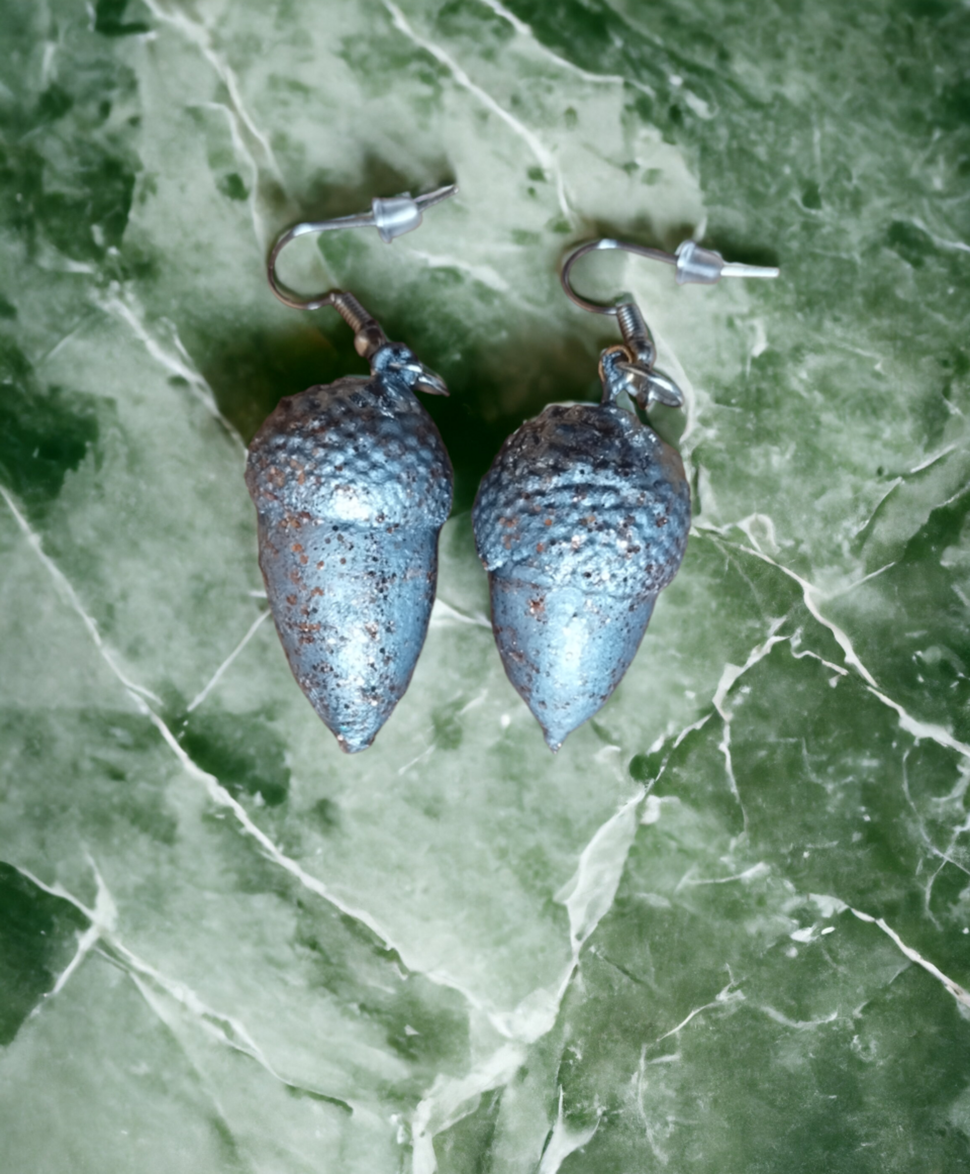Pendientes de Bellotas Naturales: Elegancia en Plata con un Toque de Color - 6