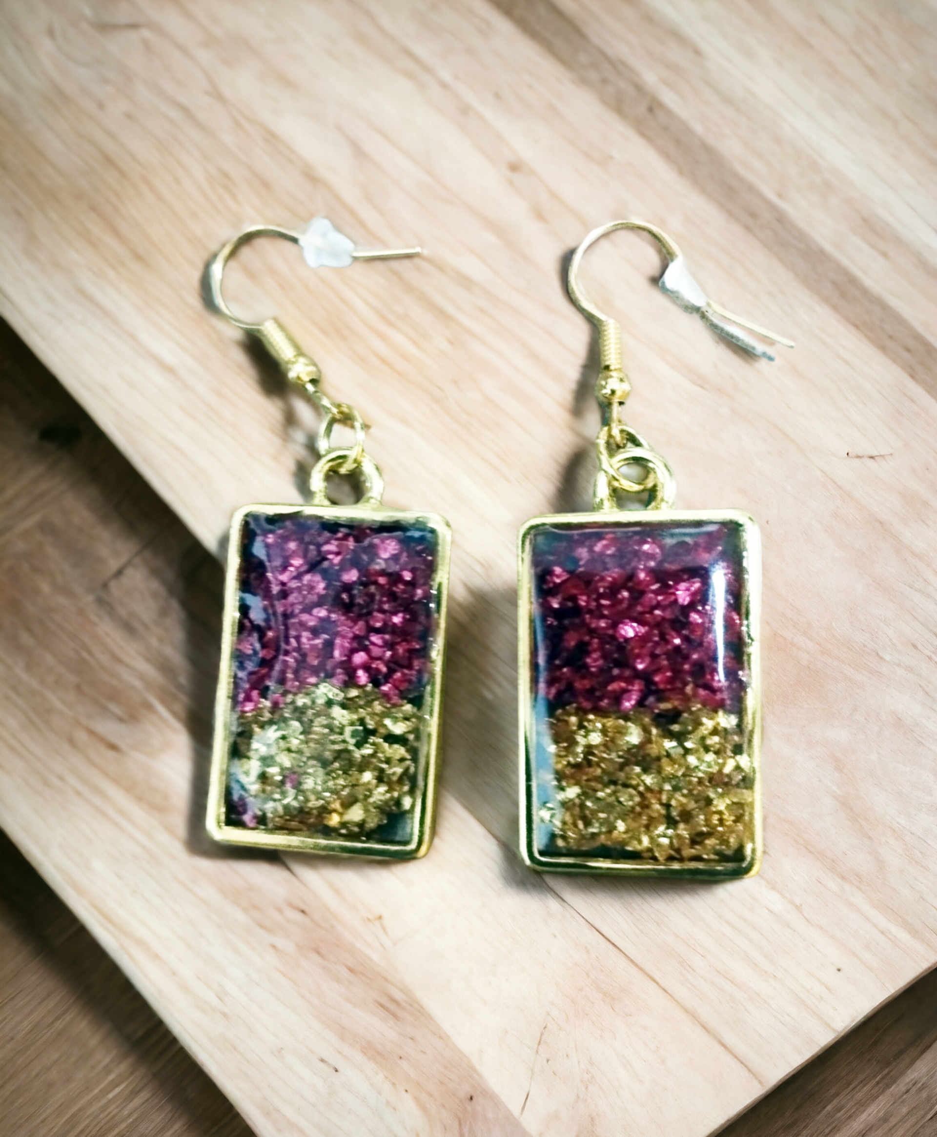 Pendientes Rectangulares Rojo y Amarillo,  bandera española VENDIDOS - 6