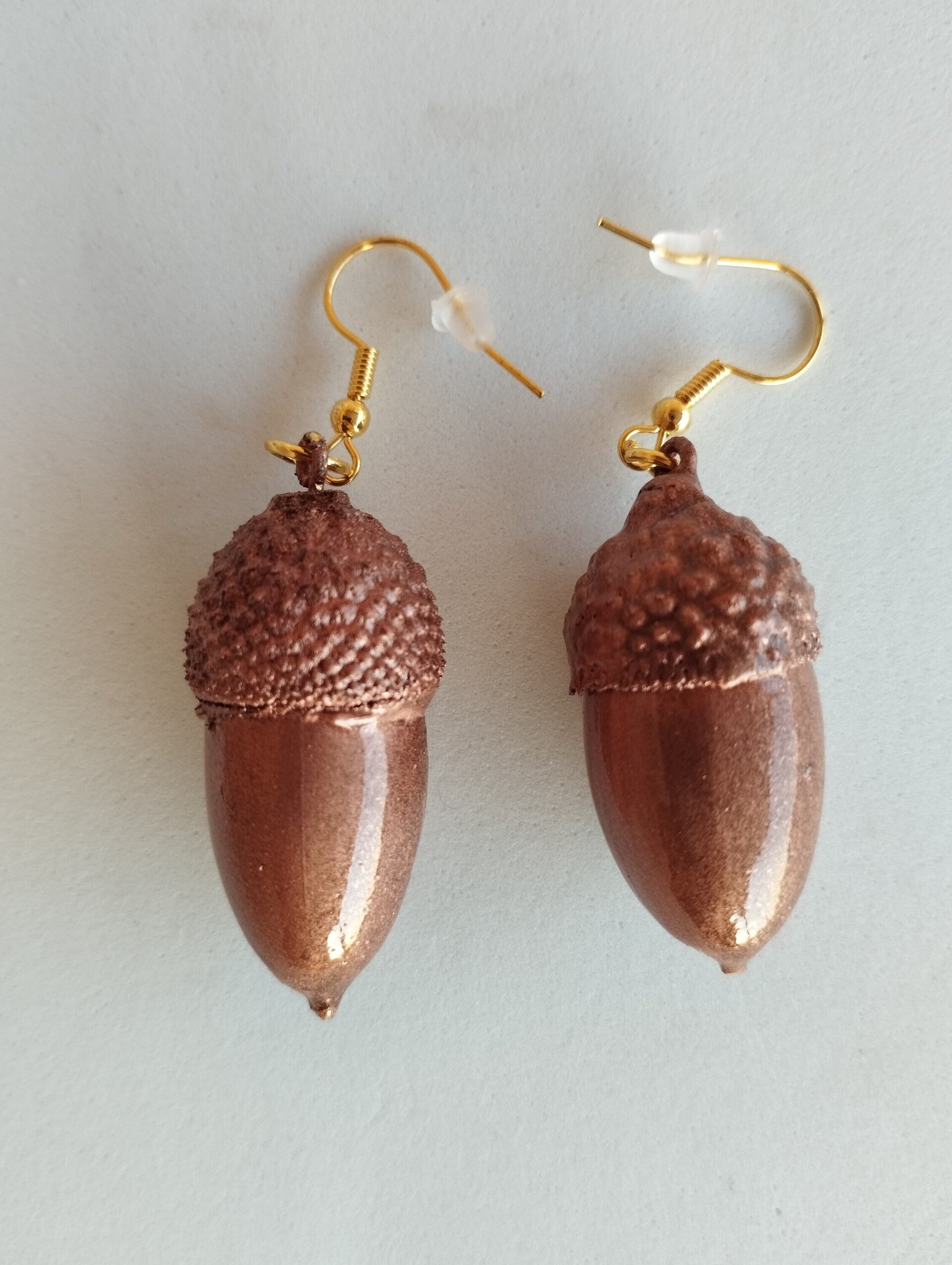 Pendientes de Bellotas de Altomira en Resina Epoxi - Tinte Bronce - 6
