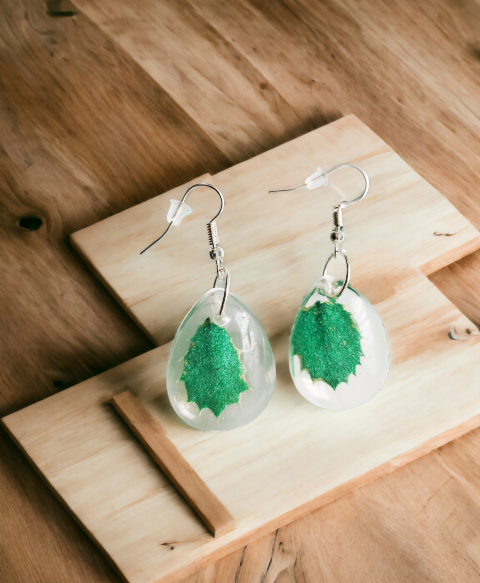 Encanto Natural: Pendientes de Hojas de Encina en Resina Epoxi - 12