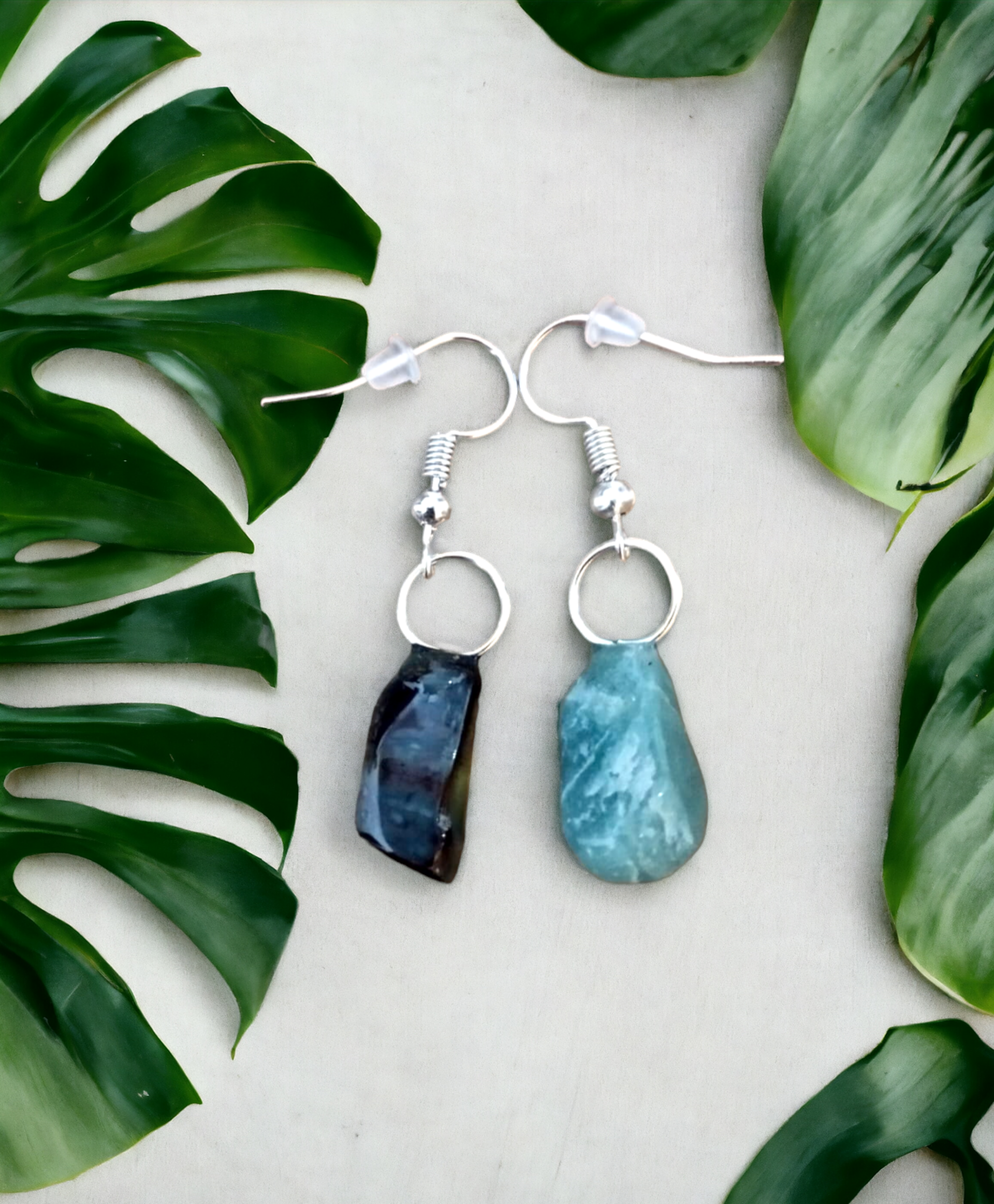 Pendientes con Imitación de Jade en Resina Epoxi: Elegancia en Tonos Verdes - 6