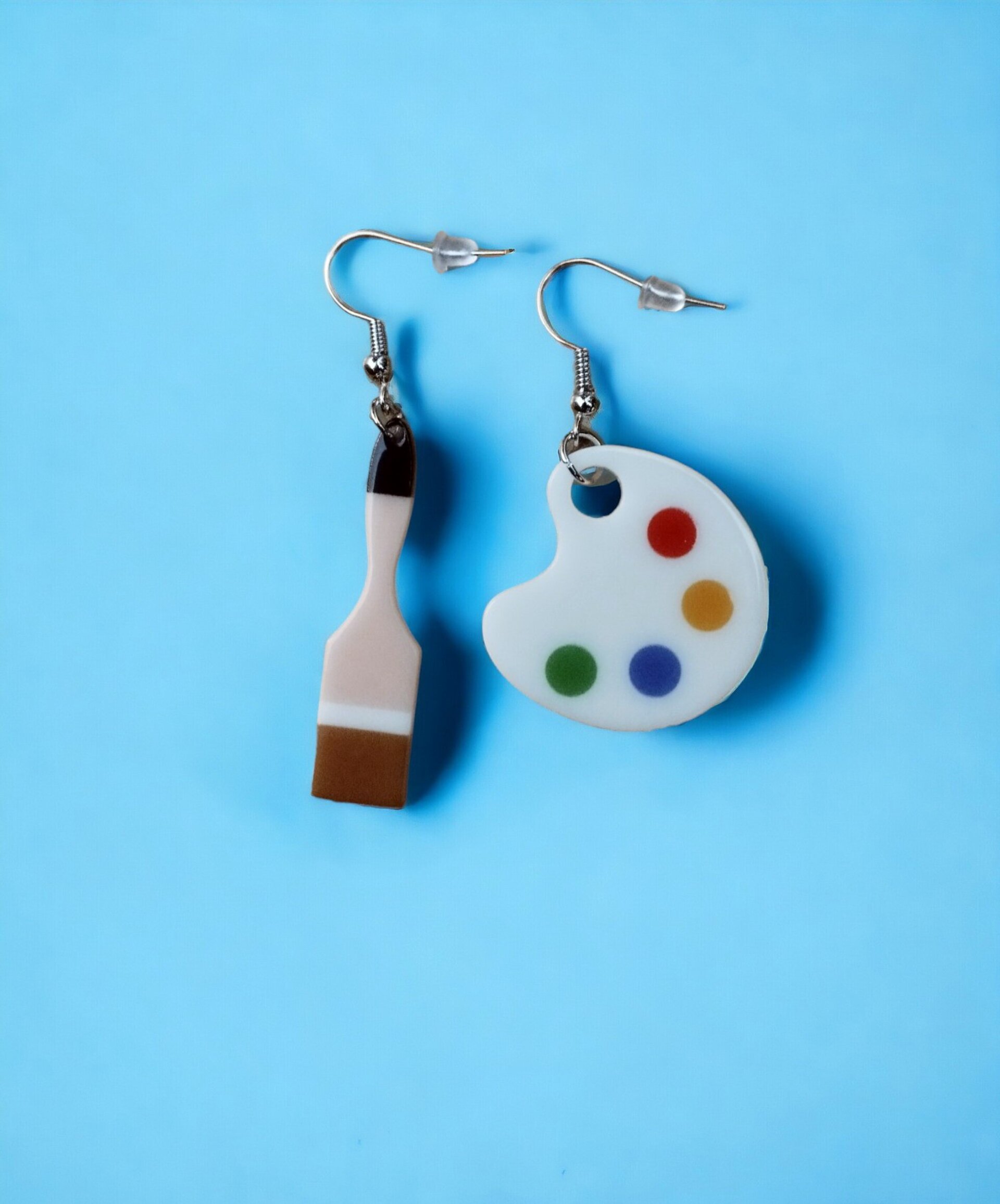 Explora la Creatividad: Pendientes Únicos con Paleta de Pintor (VENDIDO) - 3