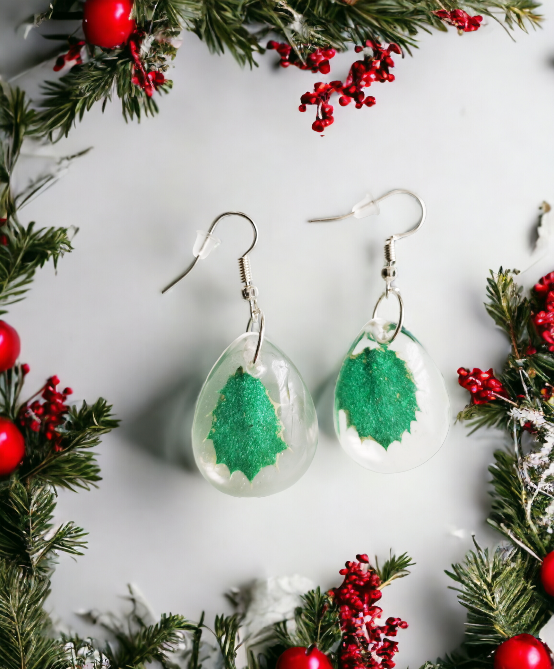 Encanto Natural: Pendientes de Hojas de Encina en Resina Epoxi - 11