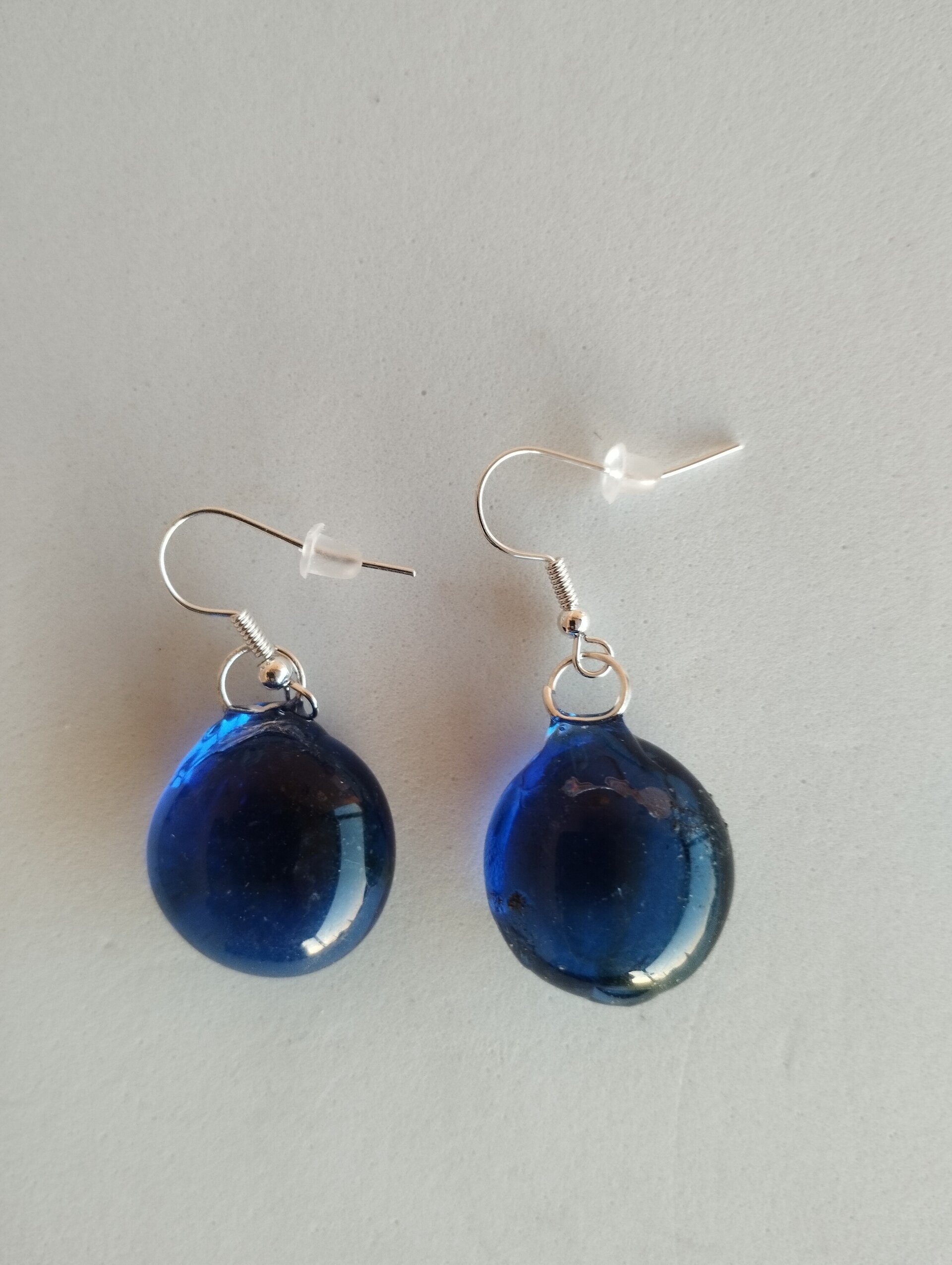 Pendientes de Resina Epoxi Cristal - Azul Marino - 5