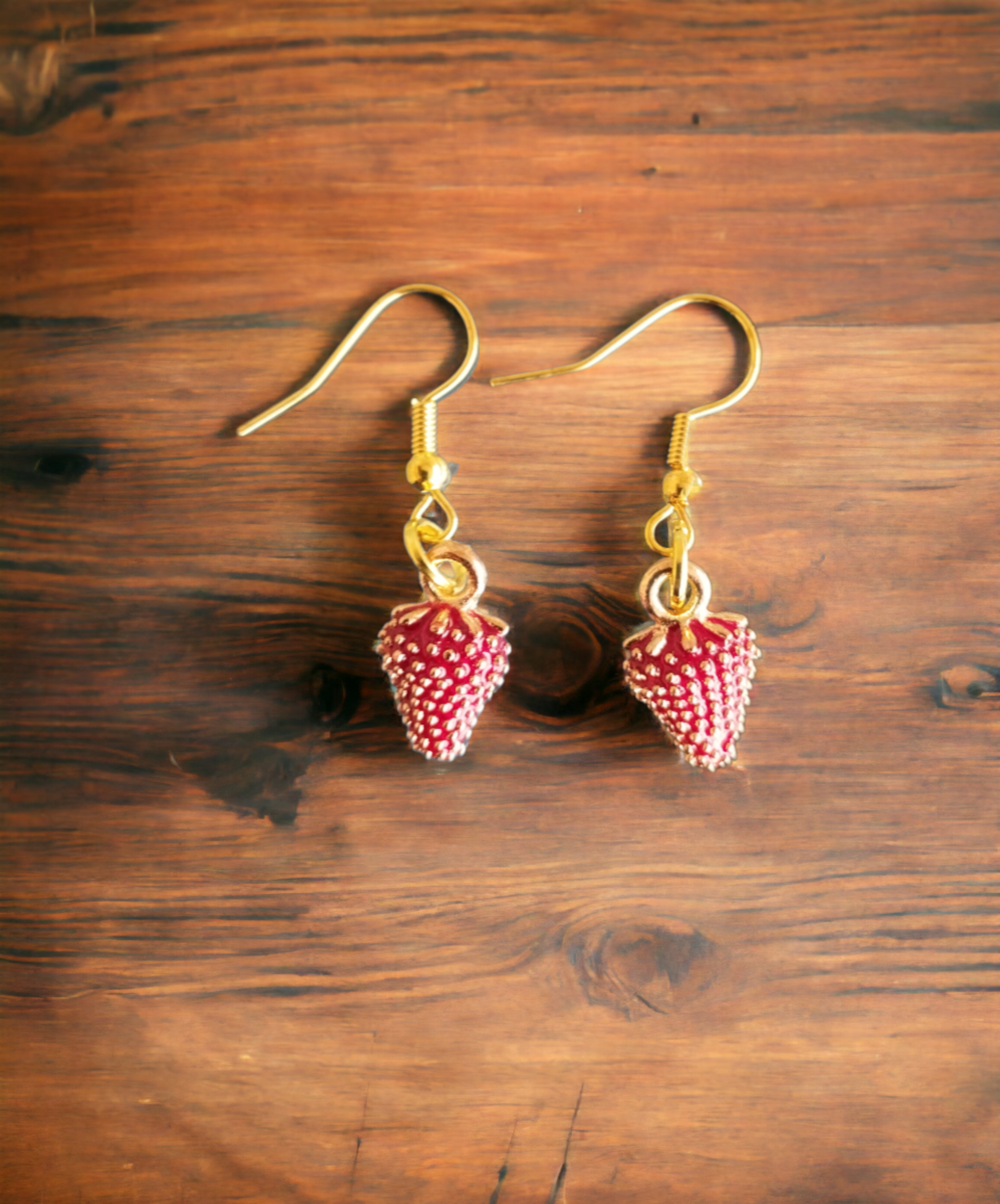 Pendientes de Resina Epoxi con Encanto de Fresas - 3