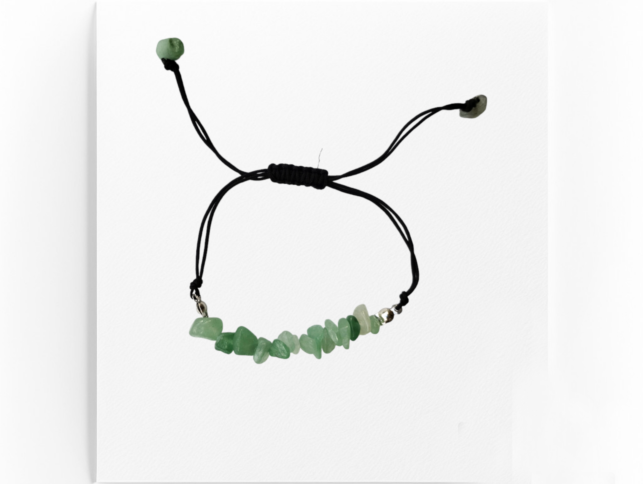 Pulsera Tejida de piedrecitas aventurina verde - 2