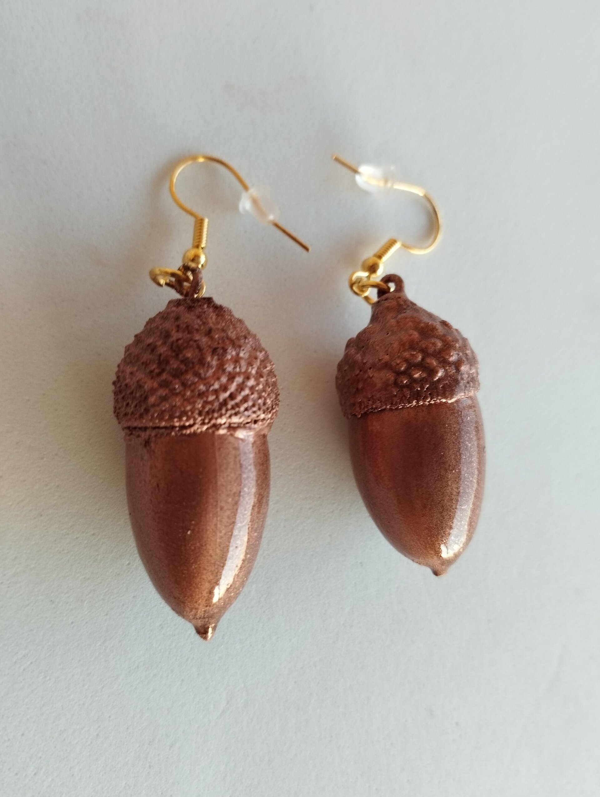 Pendientes de Bellotas de Altomira en Resina Epoxi - Tinte Bronce - 3