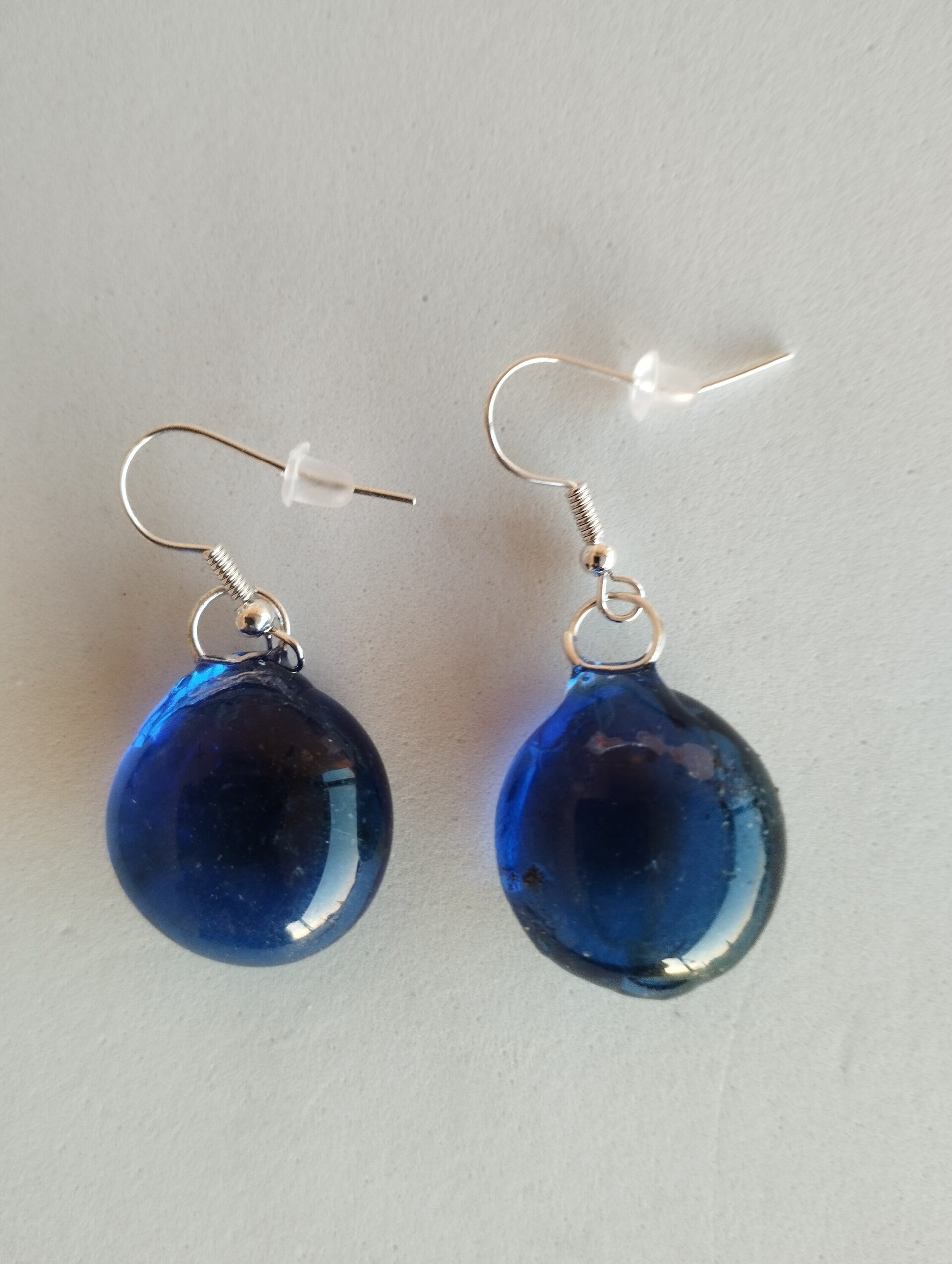 Pendientes de Resina Epoxi Cristal - Azul Marino - 3