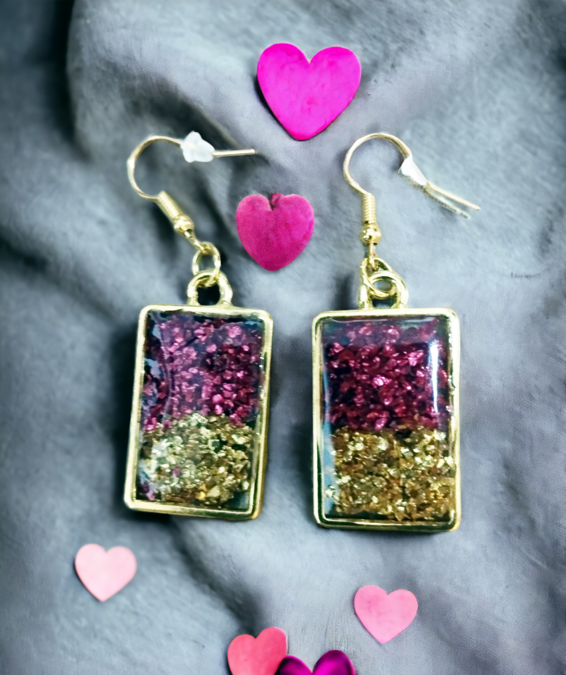Pendientes Rectangulares Rojo y Amarillo,  bandera española VENDIDOS - 3