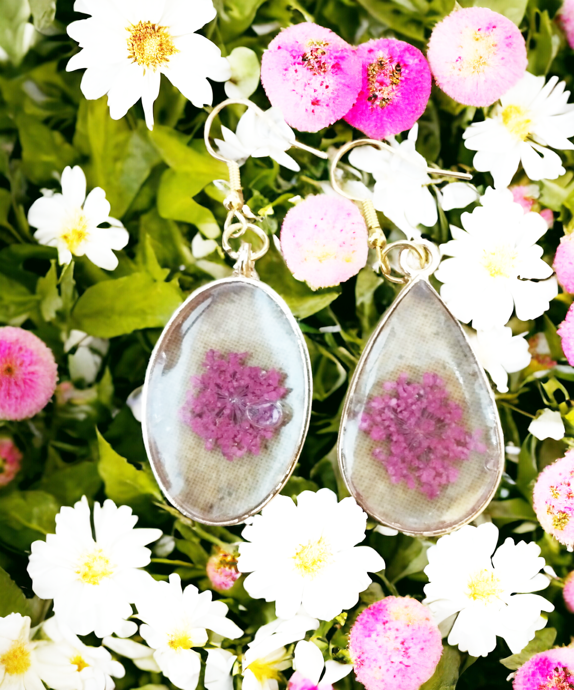 Pendientes Ovalados con Flores Secas: Naturaleza Elegante - 4
