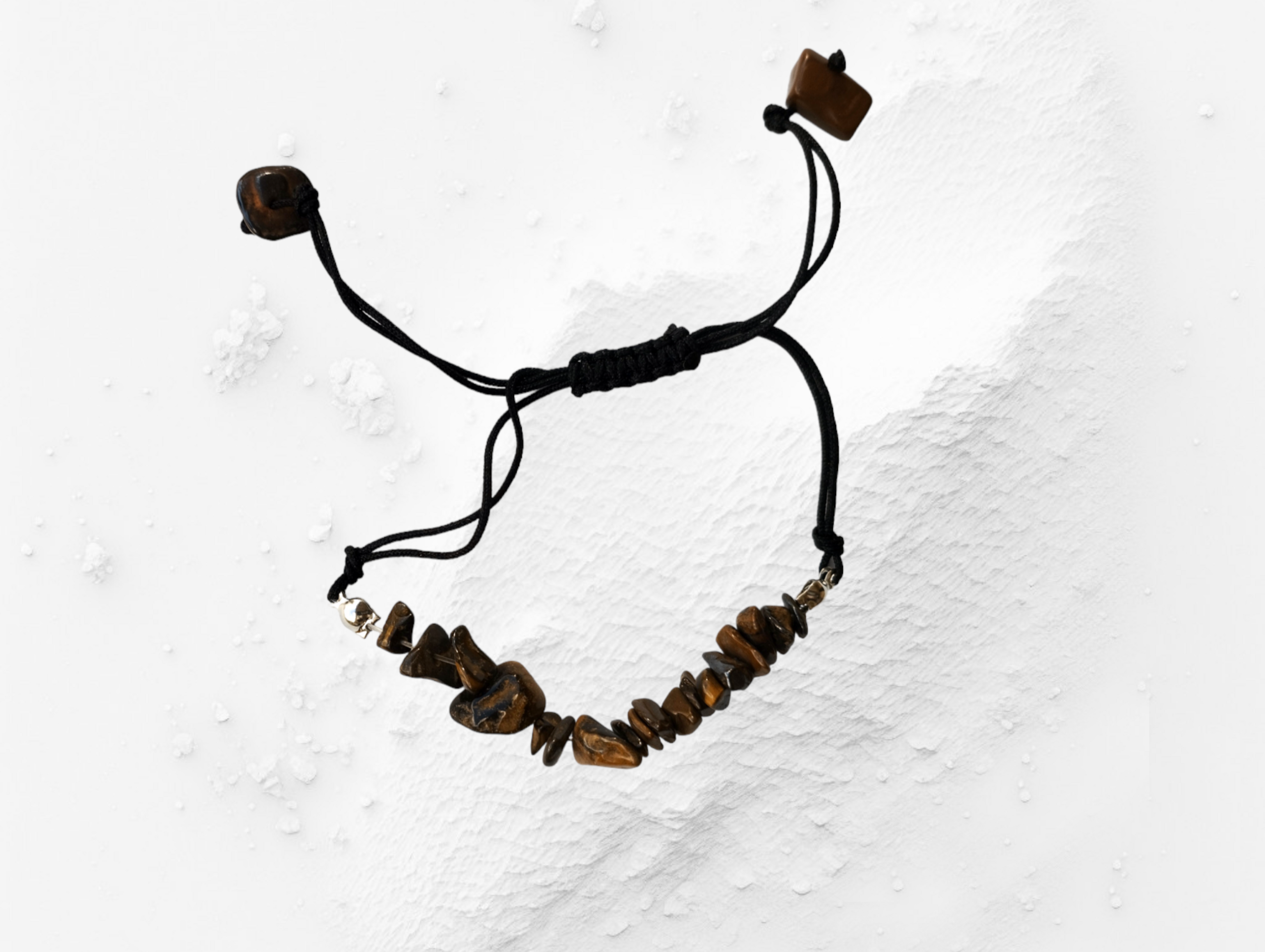 Pulsera tejida de piedrecitas de ojo de tigre - 3