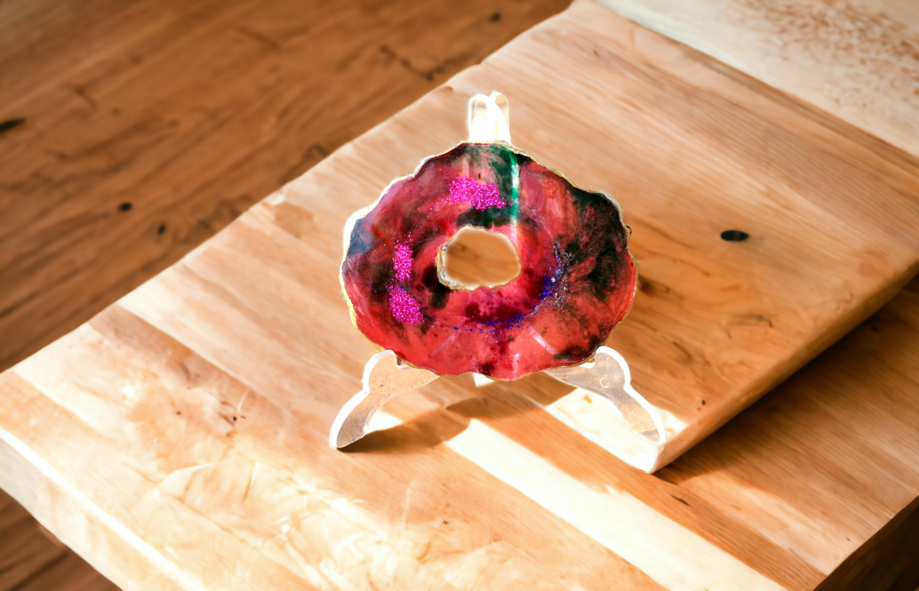 Geoda de Resina Epoxi: Fucsia y Rojo Vibrante - 2