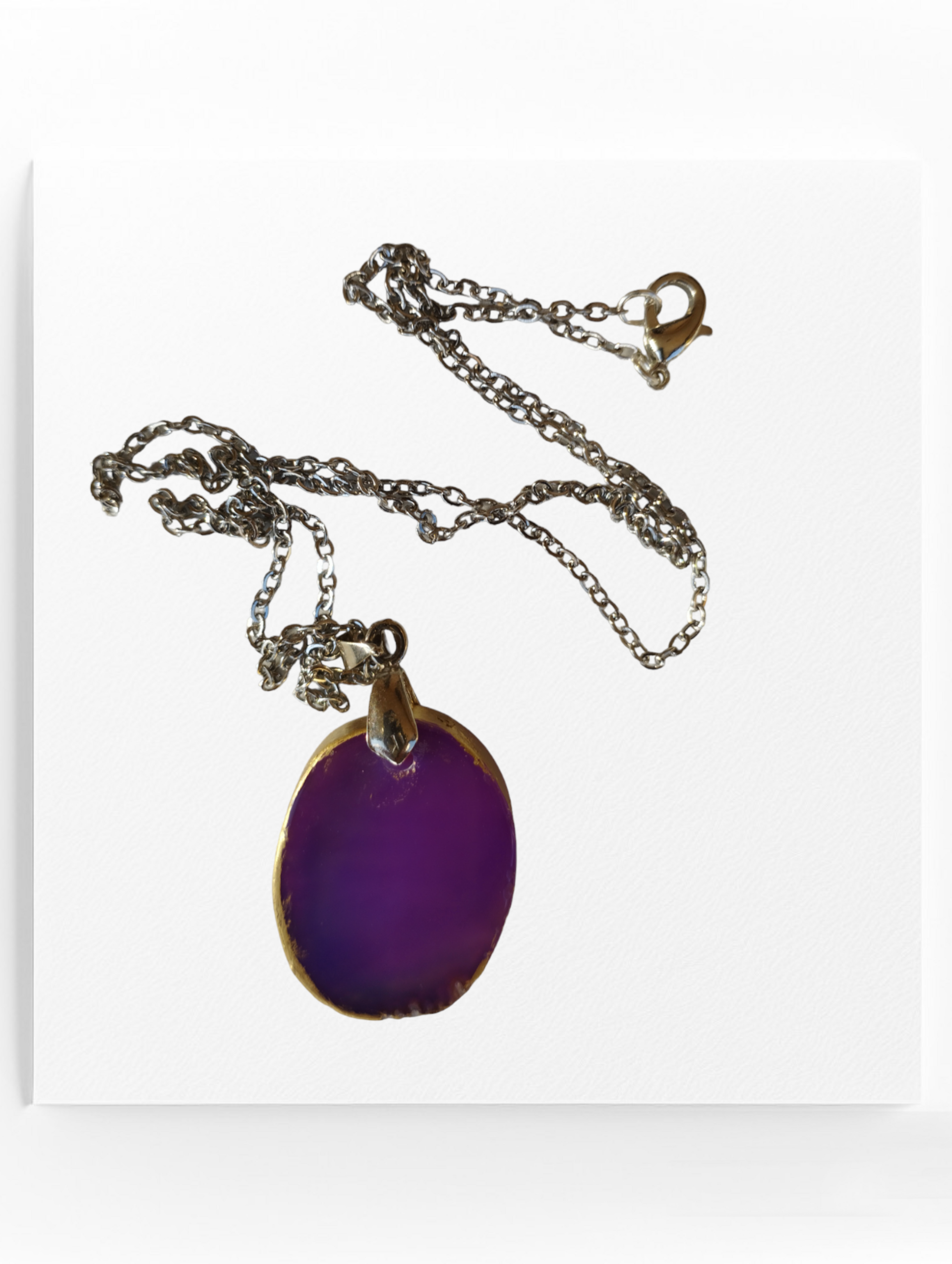 Colgante de ágata de color violeta (VENDIDO) - 3
