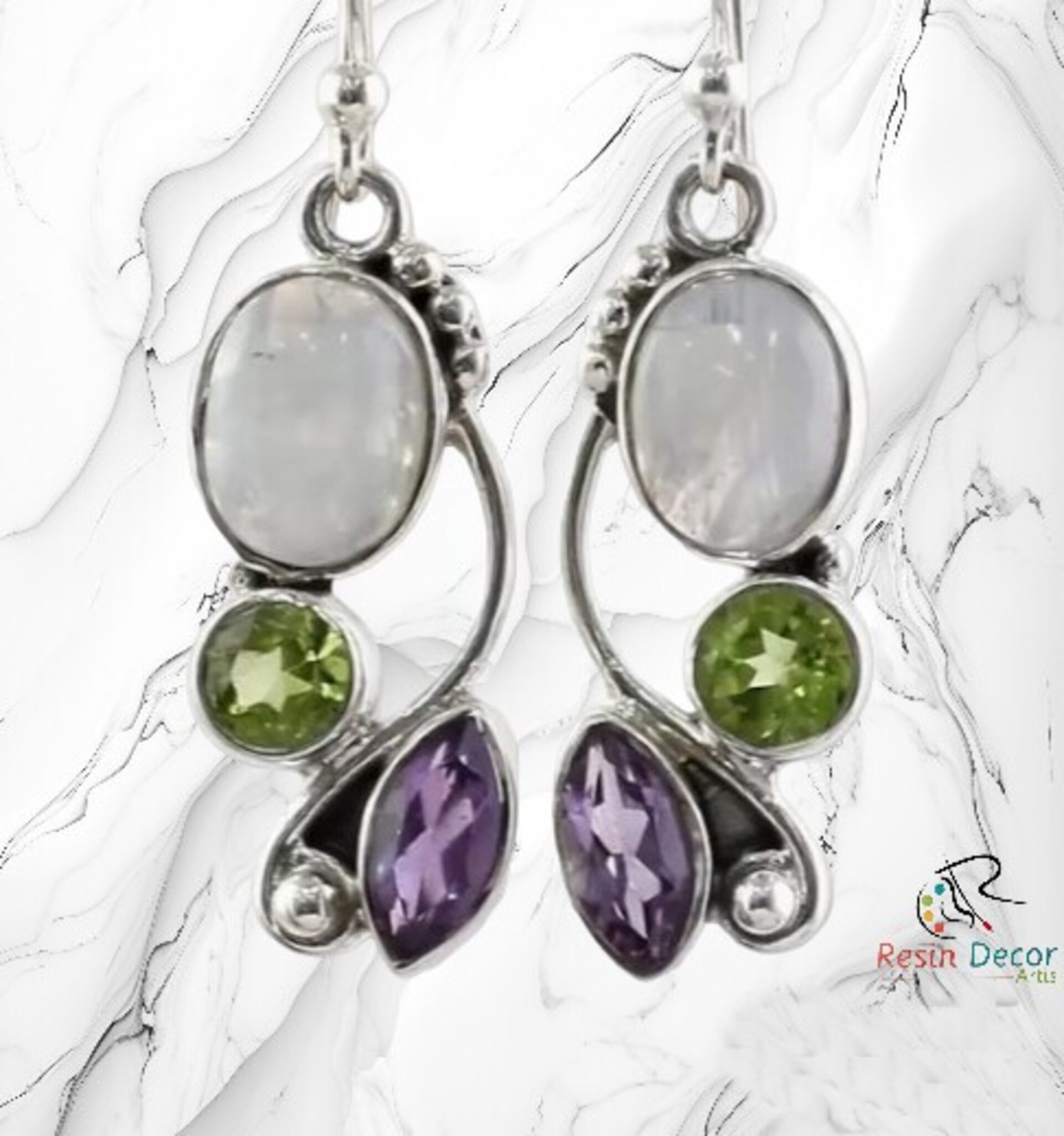 Pendientes De Piedra Lunar (VENDIDO) - 2