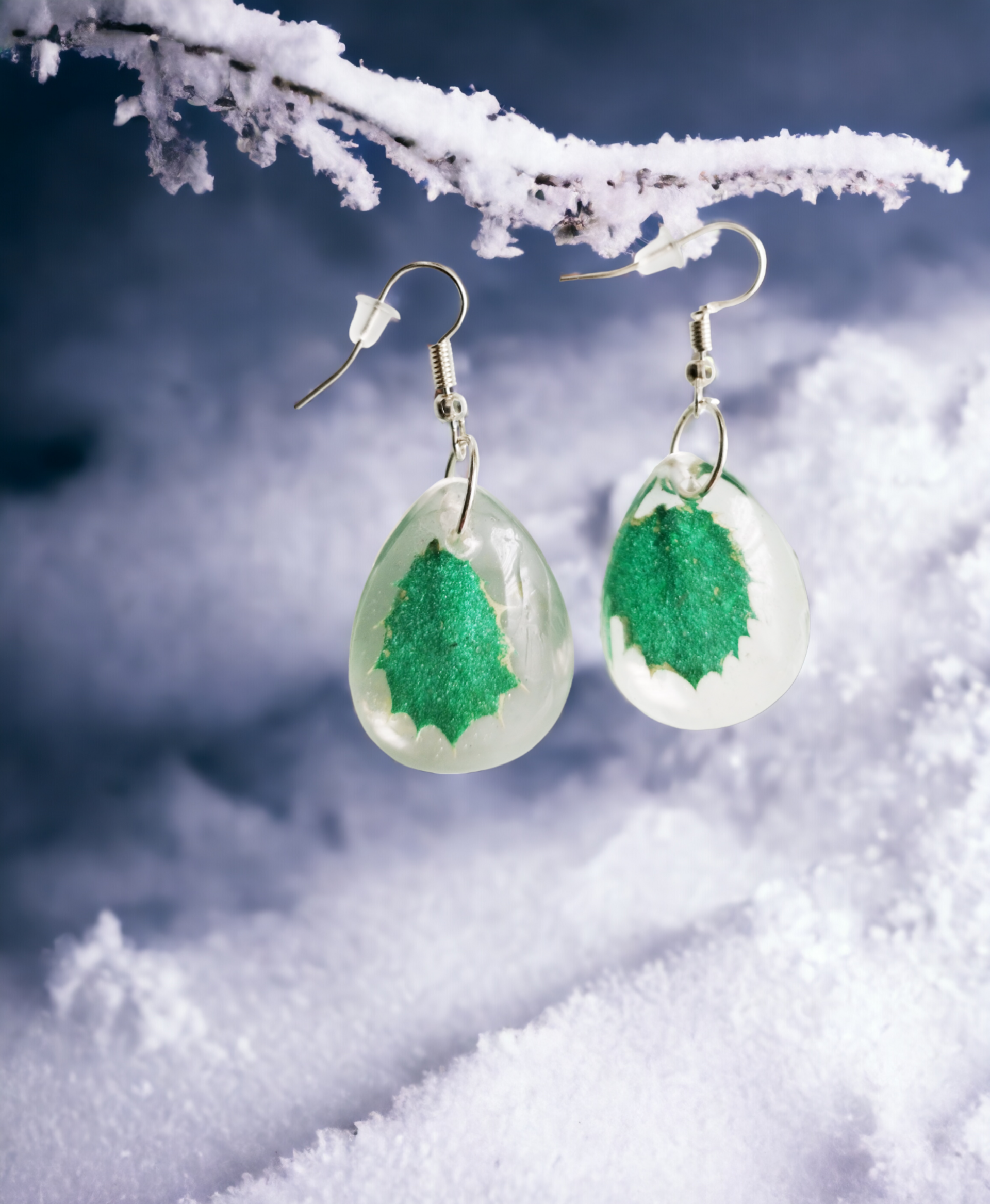 Encanto Natural: Pendientes de Hojas de Encina en Resina Epoxi - 4
