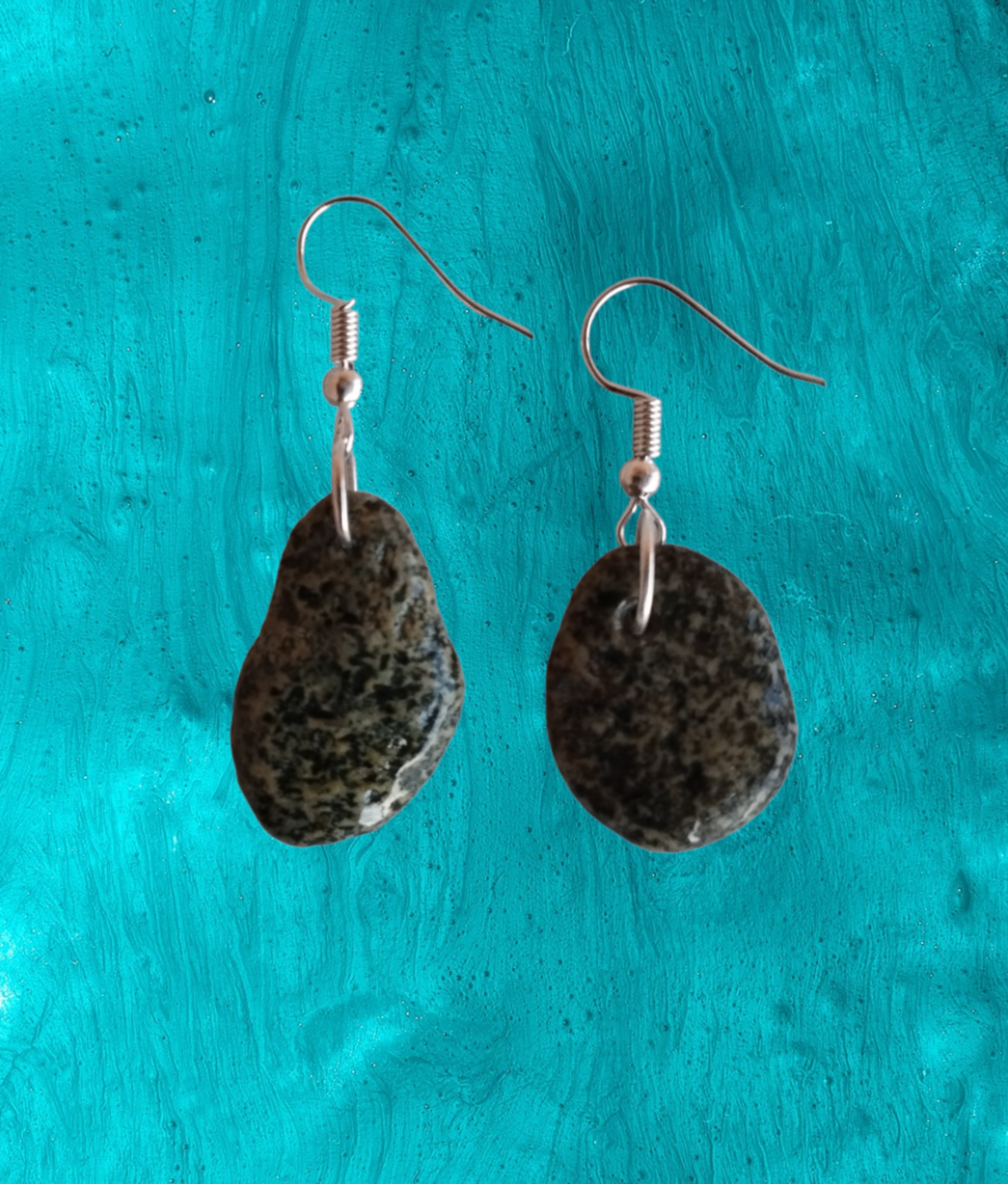 Pendientes en Forma de Gota con Piedrecitas de la playa de Almería - 3