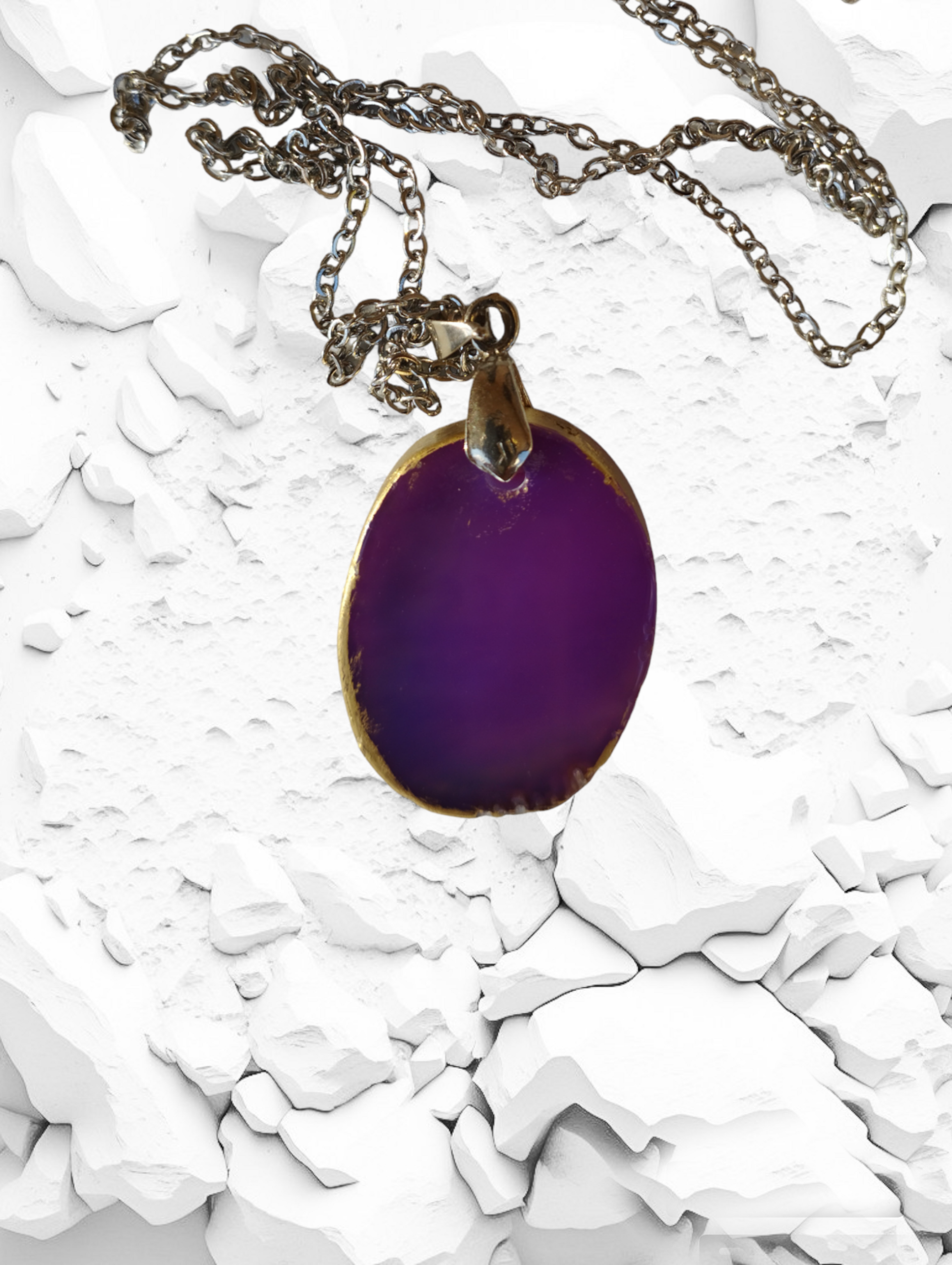 Colgante de ágata de color violeta (VENDIDO) - 2