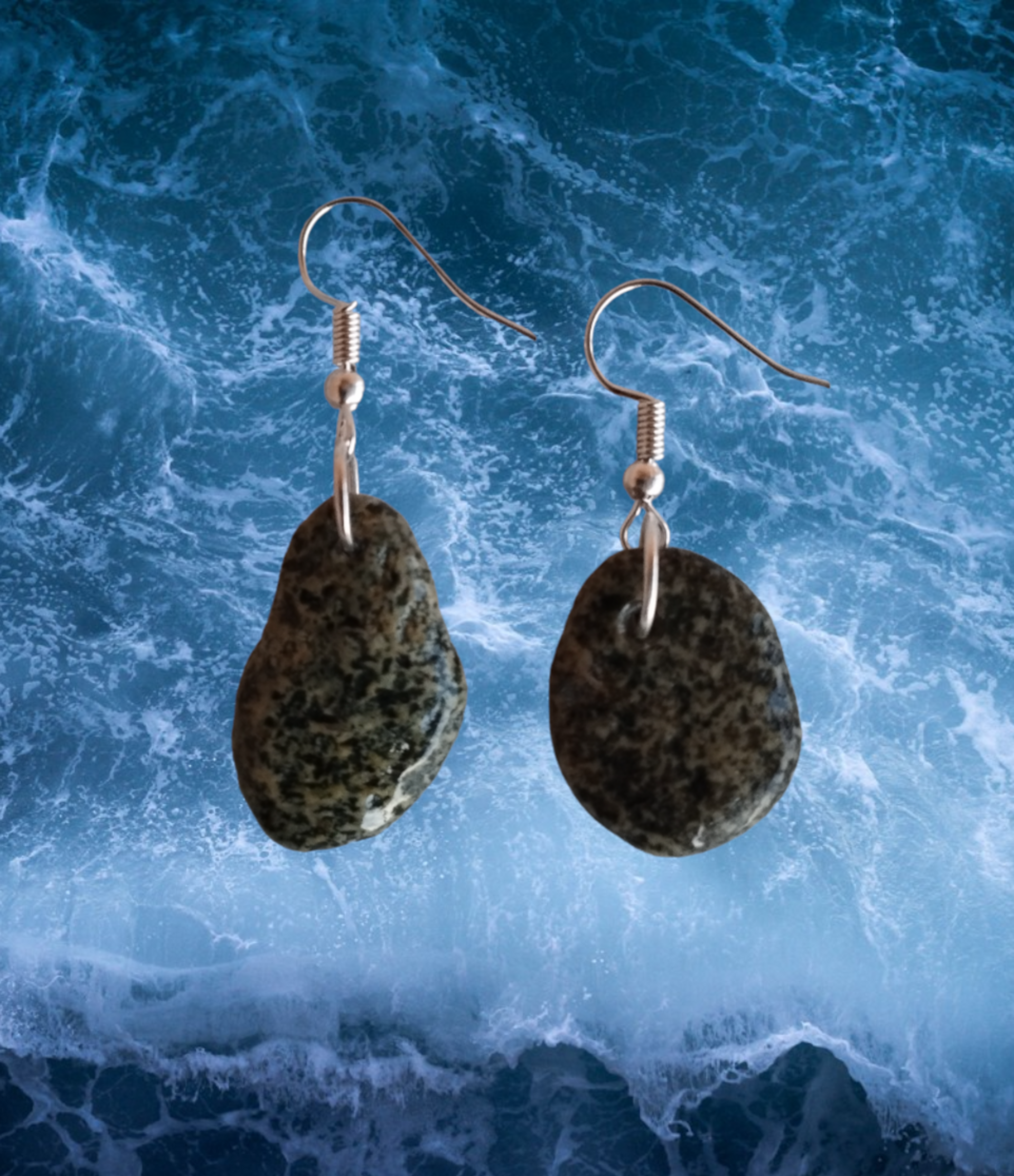 Pendientes en Forma de Gota con Piedrecitas de la playa de Almería - 2