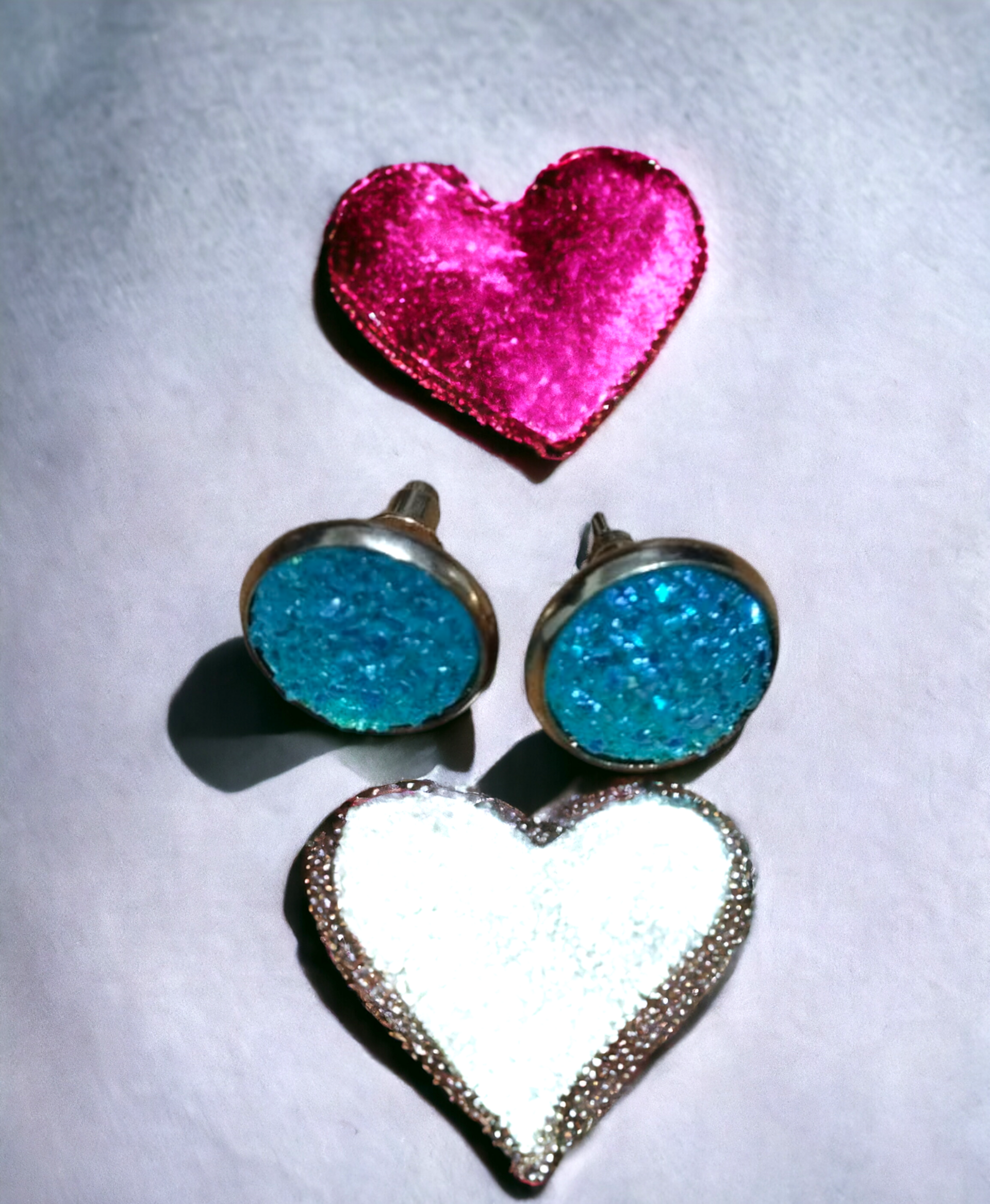 Pendientes Redondos de Clic con Azul Cielo Brillante: Elegancia (VENDIDOS) - 2
