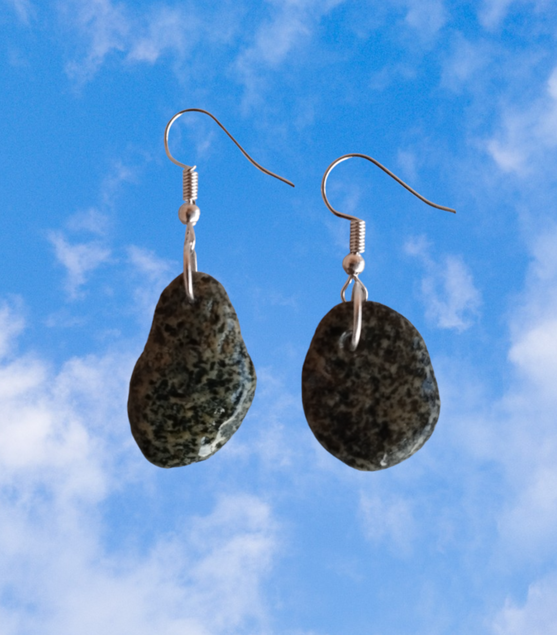 Pendientes en Forma de Gota con Piedrecitas de la playa de Almería - 6