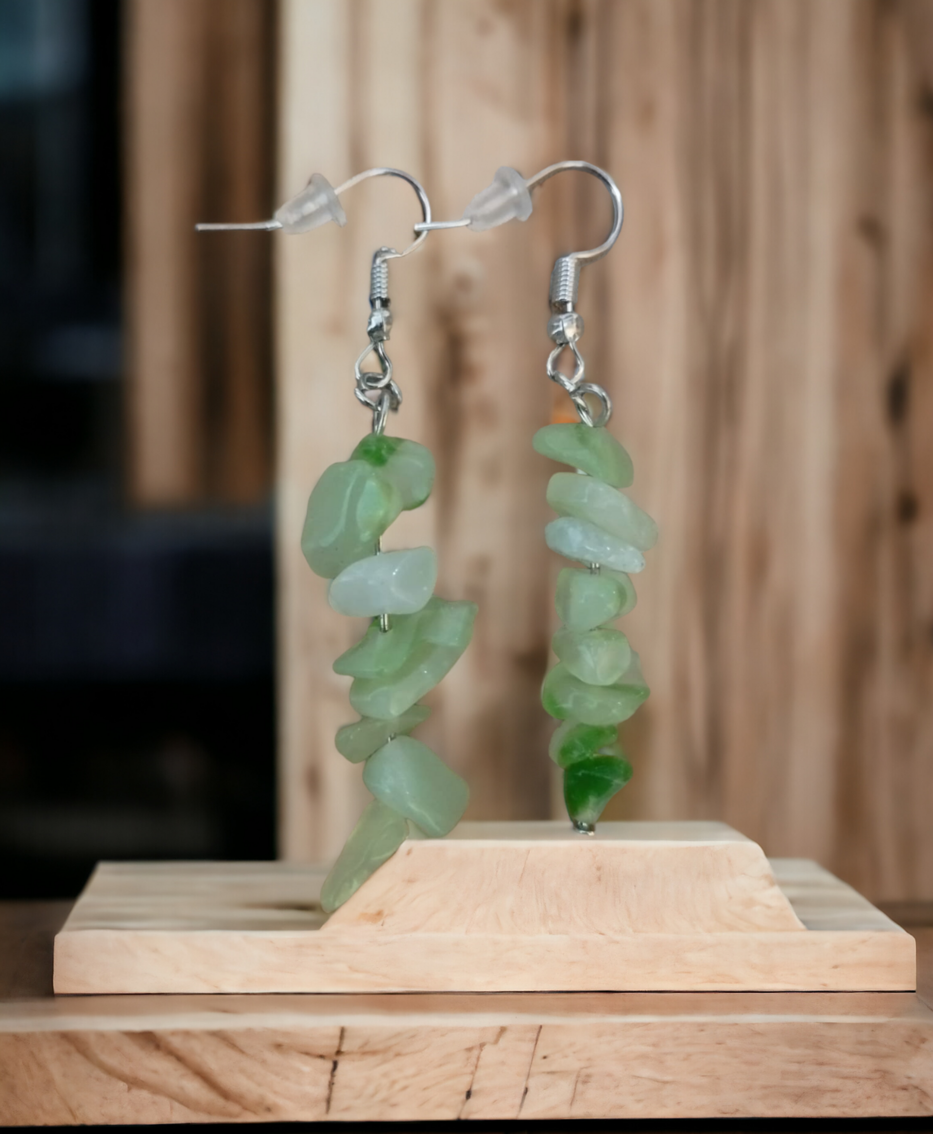 Pendientes Chakra Boho con Decoración de Piedras de Resina Epoxi (VENDIDO) - 9