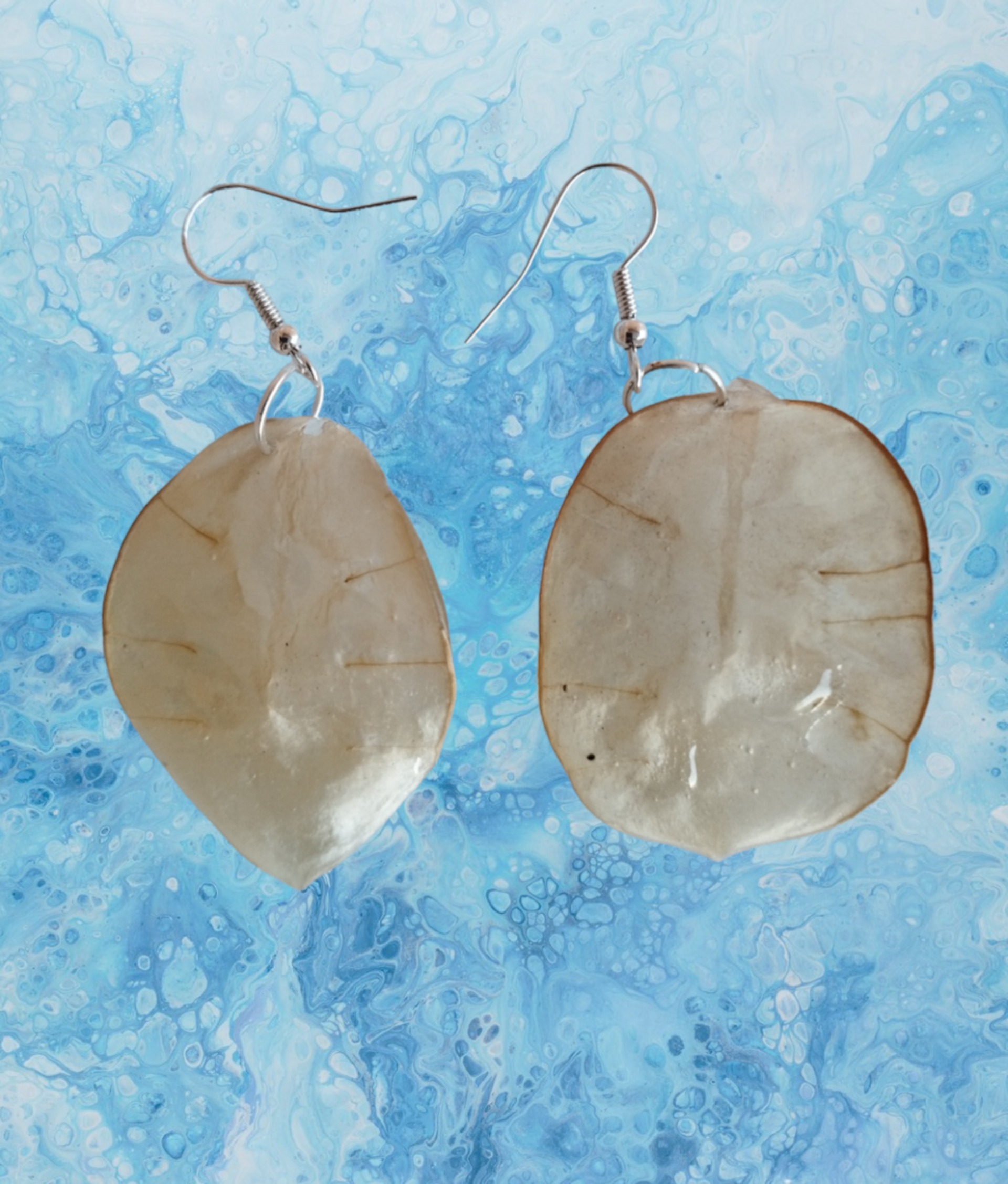 Pendientes de Lunaria Bañados en Resina Epoxi - 3