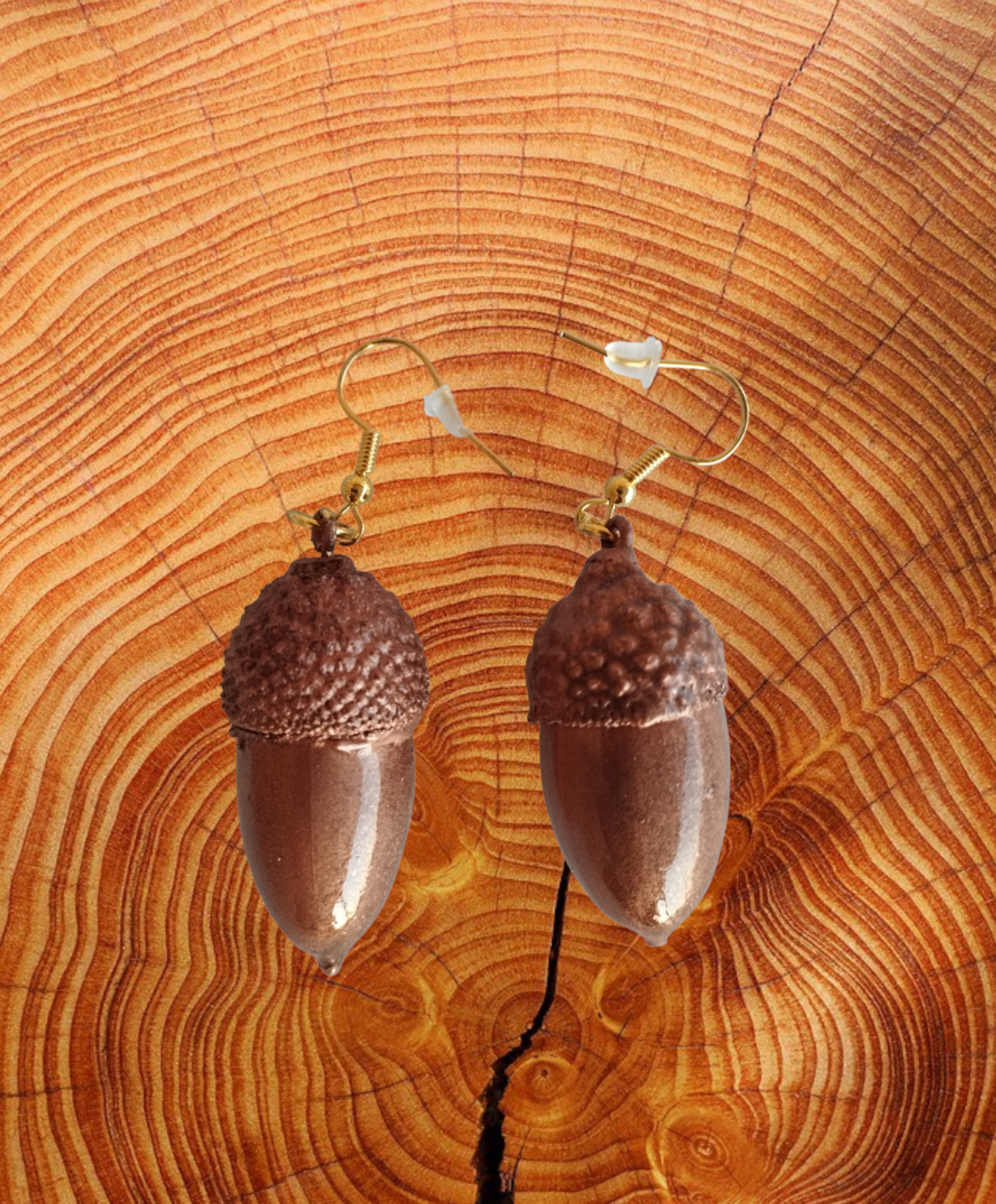 Pendientes de Bellotas de Altomira en Resina Epoxi - Tinte Bronce - 7