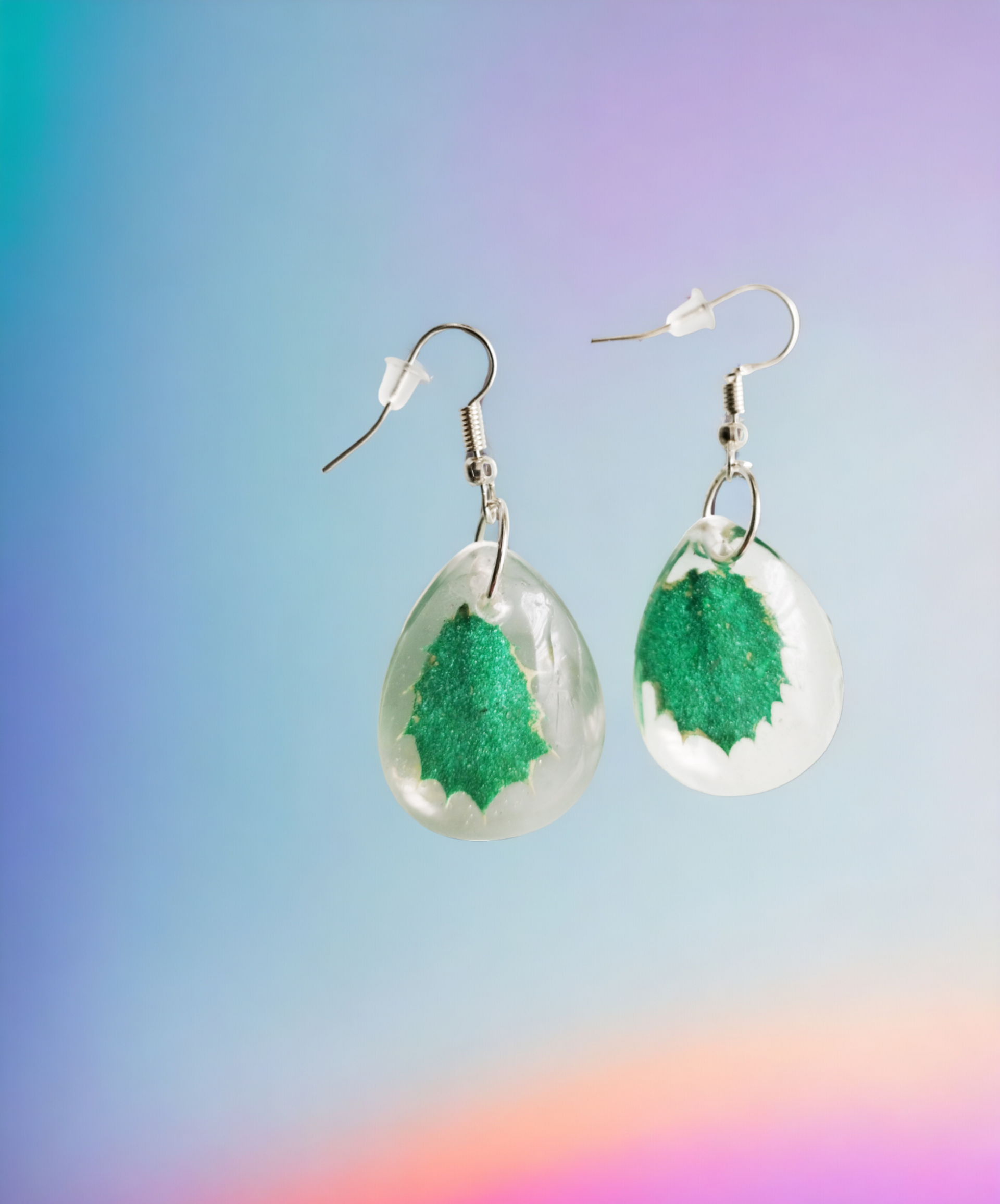 Encanto Natural: Pendientes de Hojas de Encina en Resina Epoxi - 9