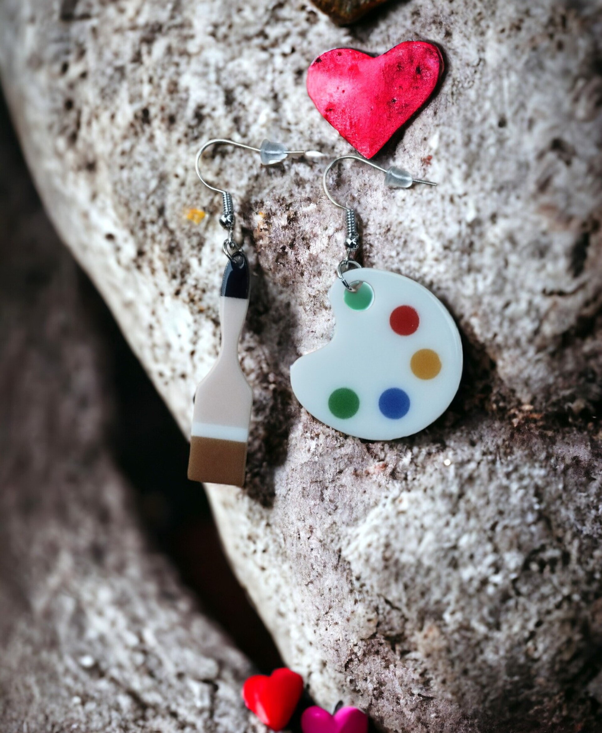 Explora la Creatividad: Pendientes Únicos con Paleta de Pintor (VENDIDO) - 6